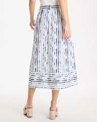 Chico's | Palermo Striped Tie-Front Skirt/ Passport Blue