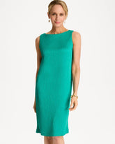 Chico's | Travelers™ Crinkled Satin Tank Dress/ Topanga Green