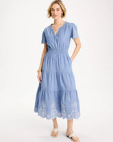 Chico's | Chambray Embroidered Dress/ Light Indigo