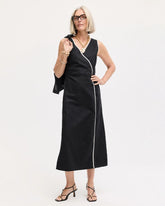 Chico's | Sleeveless Surplice Linen Dress/ Black