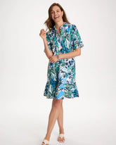 Chico's | Floral Linen-Cotton Popover Dress/ Alabaster