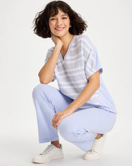 Chico's | Zenergy® Striped Gauze Lounge Shirt/ Indigo Ice
