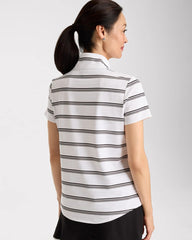 Chico's | Zenergy® UPF Striped Half-Zip Polo/ Black