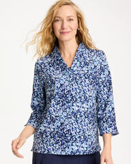 Chico's | Zenergy® UPF Ruffle Neck Top/ Amparo Blue