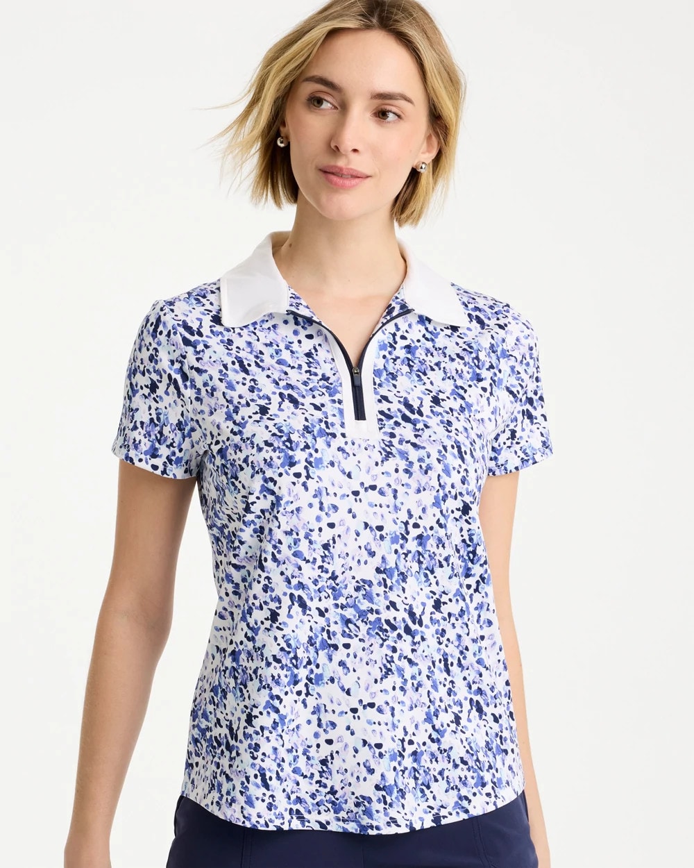 Chico's | Zenergy® UPF Half-Zip Collared Pullover Top/ Amparo Blue