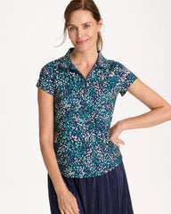 Chico's | Zenergy® UPF Dots Half Zip Polo/ Topanga Green