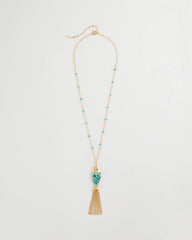 Chico's | Tassel Fish Pendant Necklace/ Blue Multi