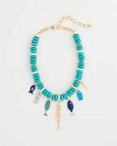 Chico's | Turquoise Fish Charm Statement Necklace/ Turquoise