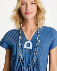 Chico's | Sea Glass Inspired Pendant Necklace/ Blue