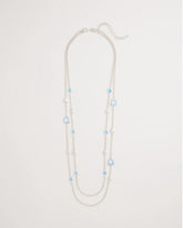 Chico's | Sea Glass Inspired Charm Necklace/ Blue