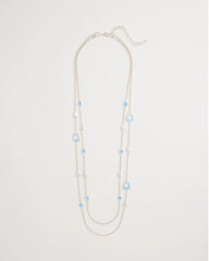 Chico's | Sea Glass Inspired Charm Necklace/ Blue