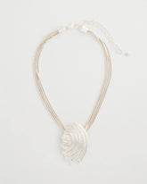 Chico's | Silvertone Shell Pendant/ Silver