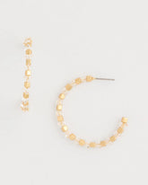 Chico's | Sea Foam Hoop Earrings/ White/Gold