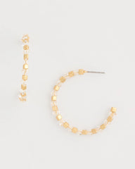 Chico's | Sea Foam Hoop Earrings/ White/Gold