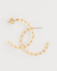 Chico's | Sea Foam Hoop Earrings/ White/Gold