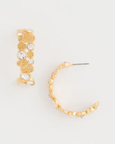 Chico's | Sea Foam Hoop Earrings/ Gold