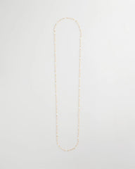 Chico's | Sea Foam Long Single-Strand Necklace/ White/Gold