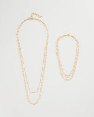 Chico's | Sea Foam Multi-Strand Convertible Necklace/ Gold