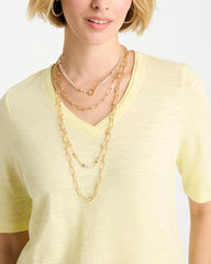 Chico's | Sea Foam Multi-Strand Convertible Necklace/ Gold
