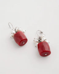 Chico's | Red Resin Pearlescent Earrings/ Red