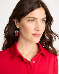 Chico's | Red Resin Pearlescent Earrings/ Red
