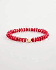 Chico's | Red Beaded Stretch Bracelet/ Red