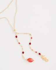 Chico's | Coral Genuine Stone Y-Pendant Necklace/ Coral
