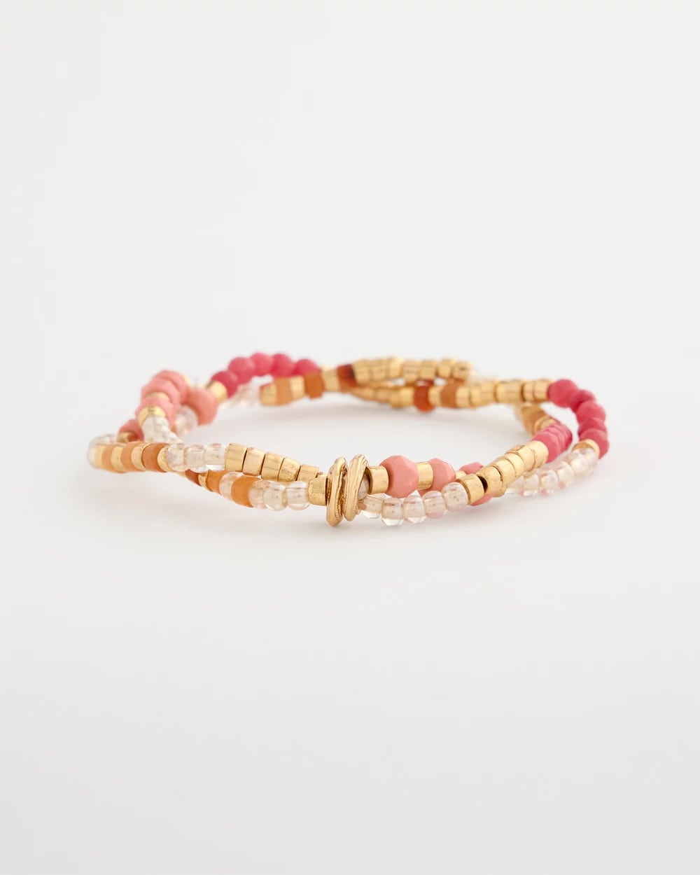 Chico's | Aventurine Jade Stone Stretch Bracelet/ Coral
