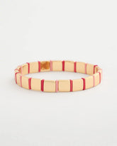 Chico's | Glam Goldtone Slice Stretch Bracelet/ Coral