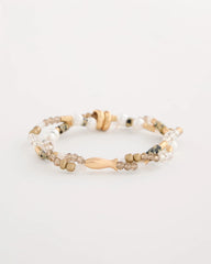 Chico's | Jasper Stone Beaded Stretch Bracelet/ Neutral