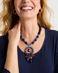 Chico's | Americana Mixed Media Pendant Necklace/ Multi