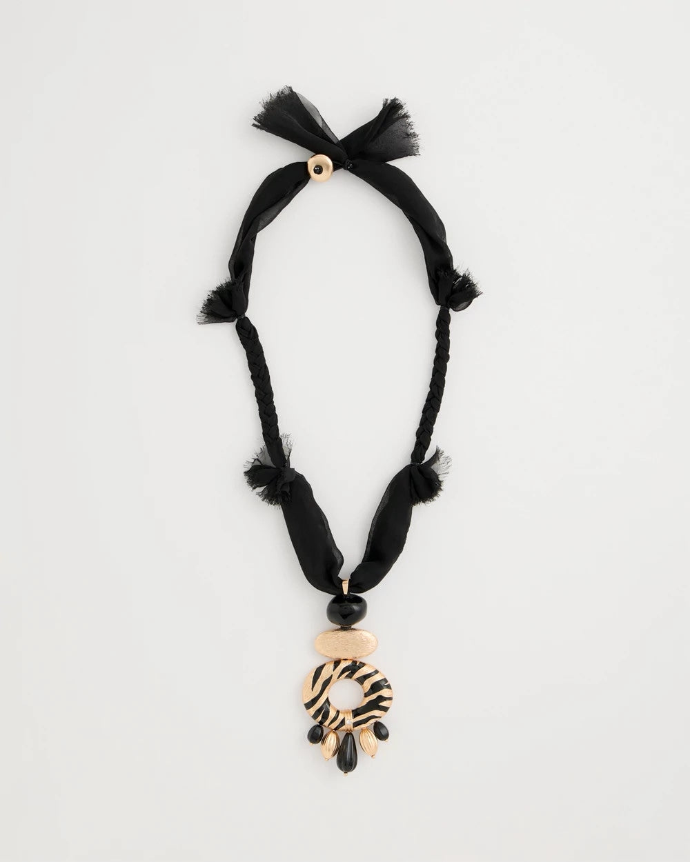 Chico's | Tiger Pendant Necklace/ Black/Gold