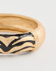 Chico's | Tiger Hinge Cuff Bracelet/ Black/Gold
