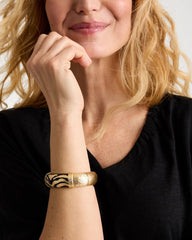 Chico's | Tiger Hinge Cuff Bracelet/ Black/Gold