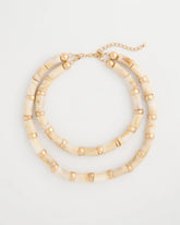 Chico's | White Beaded Double-Strand Necklace/ White