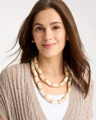 Chico's | White Beaded Double-Strand Necklace/ White