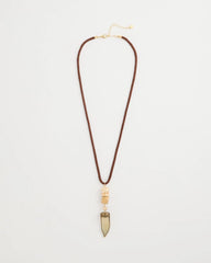 Chico's | Tooth Pendant Corded Necklace/ Neutral