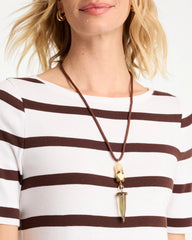 Chico's | Tooth Pendant Corded Necklace/ Neutral