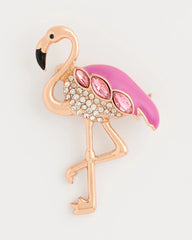Chico's | Faux Pink Diamond Flamingo Brooch/ Pink