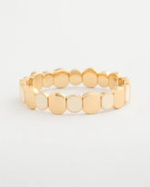 Chico's | White Resin Glam Stretch Bracelet/ White