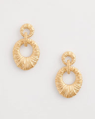 Chico's | Crinkle Goldtone Doorknocker Earrings/ Gold
