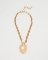 Chico's | Crinkle Goldtone Pendant Necklace/ Gold