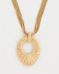 Chico's | Crinkle Goldtone Pendant Necklace/ Gold