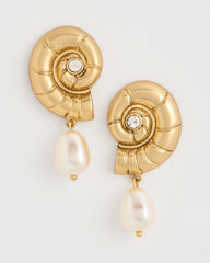 Chico's | Goldtone Spiral Shell Earrings/ Gold