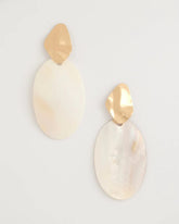 Chico's | Shell Oval Drop Earrings/ Neutral