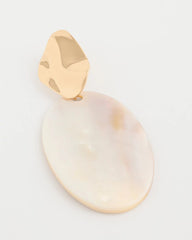Chico's | Shell Oval Drop Earrings/ Neutral