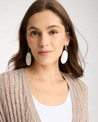 Chico's | Shell Oval Drop Earrings/ Neutral