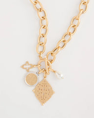 Chico's | Toggle Cameo Charm Necklace/ Gold