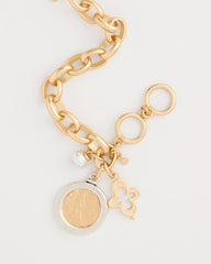 Chico's | Toggle Bar Charm Bracelet/ Gold