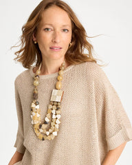 Chico's | Chico's Originals Faux Horn Geo Necklace/ Neutral